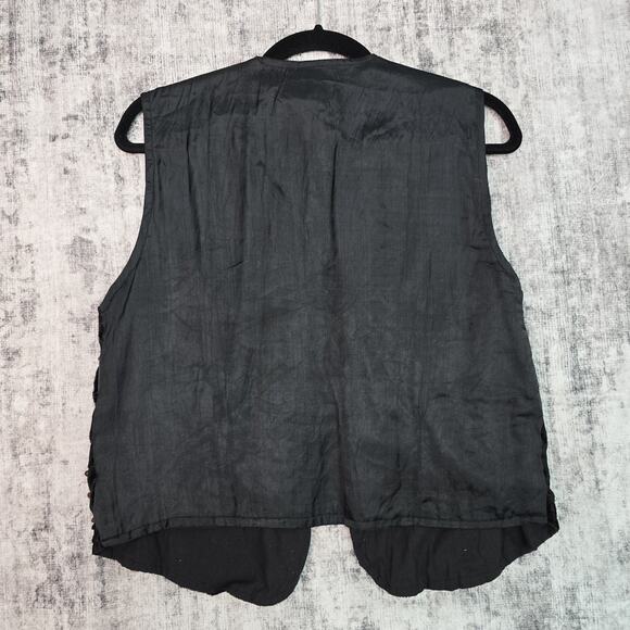 Effect Vest Womens Medium Black Sequin Beaded Velvet Boho Festival Retro 90s M - Picture 9 of 11